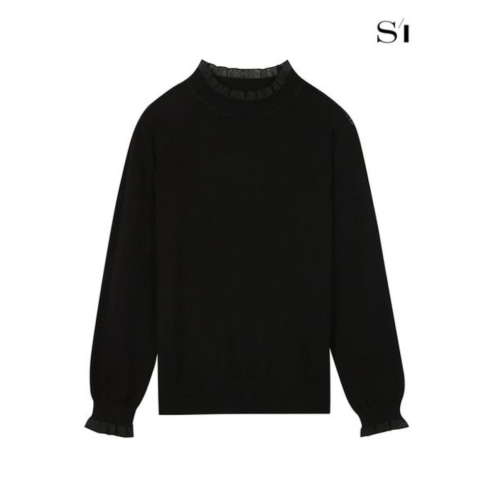 [C] フリルディテールクロシェプルオーバーブラック SGUCB2914