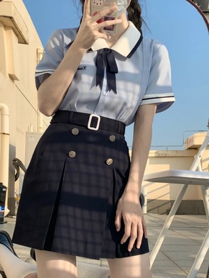 Ginger掲載商品 韓国式制服東梨芸高jk制服学院風タイ制服クラス服シャツ半身スカート2つセットの女性 スカートスーツ Size M Www Spira Edu Co