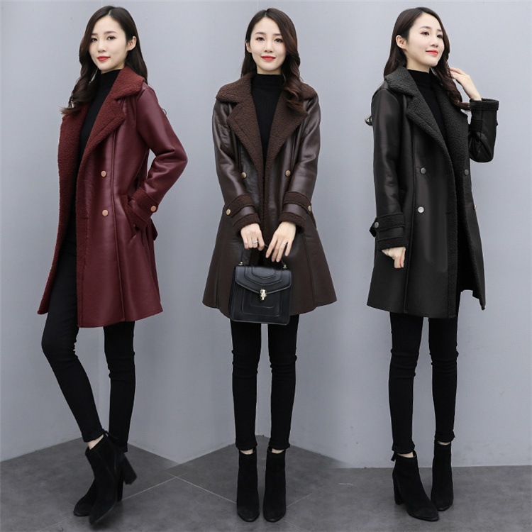 トレンチコート チェスターコートレザージャケットレディース裏ボアベルト付きレザージャケットアウターロング丈PUジャケット 防寒コート 暖かい オシャレ