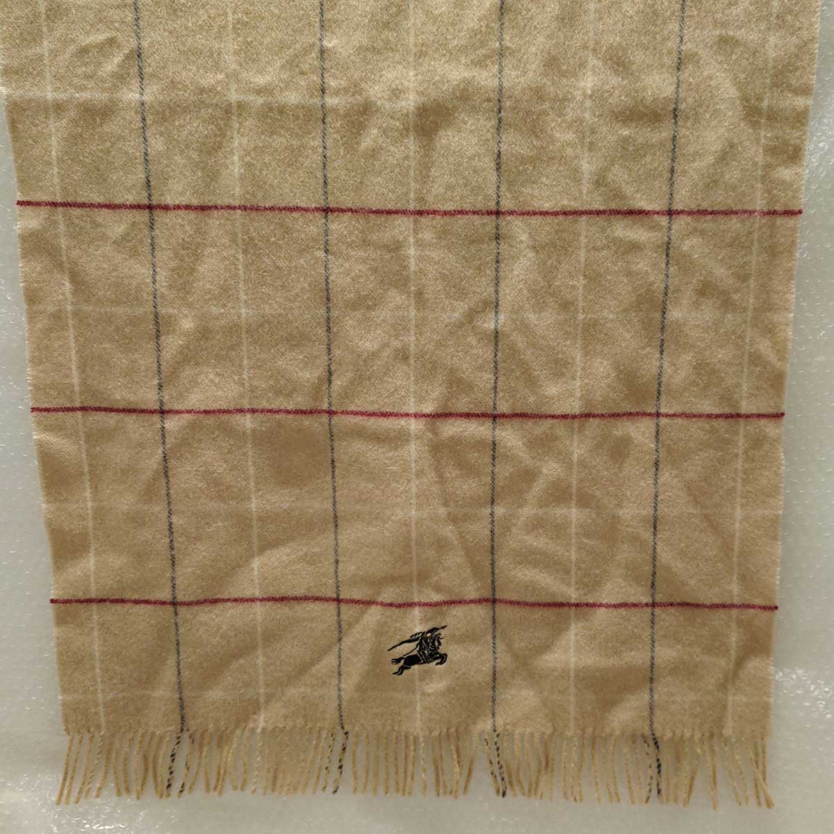 【中古】Burberrys バーバリー バーバリーズ チェック柄 マフラー ウールマフラー ベージュ ストール レディース