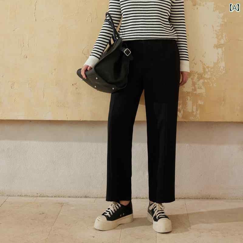 レディース ぽっちゃり 大きめサイズ 婦人服 パンツ ズボン 暖かい ニット 冬 ストレート スタイリッシュ