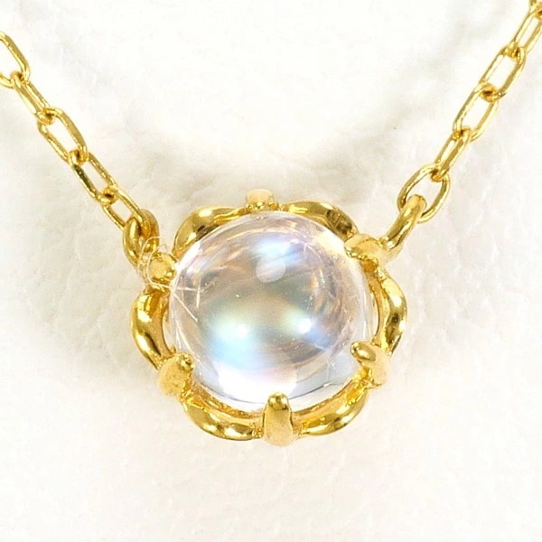 サマンサティアラ K18YG ネックレス ブルームーンストーン ダイヤ 0.08 ジュエリー 中古