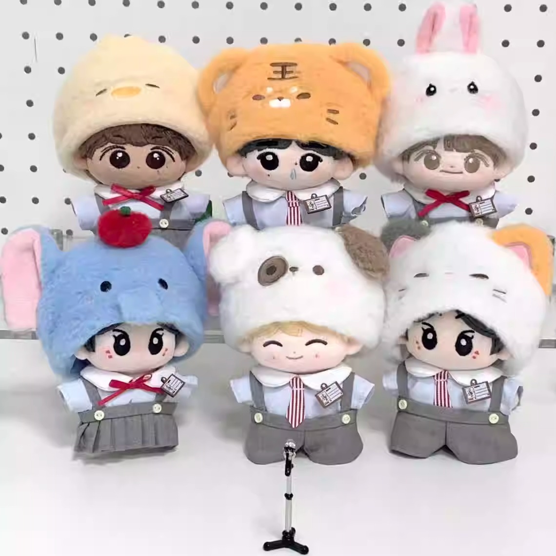 ぬいぐるみ10cm ベビー服 動物合唱団 ぬいぐるみ 帽子 制服 かわいい