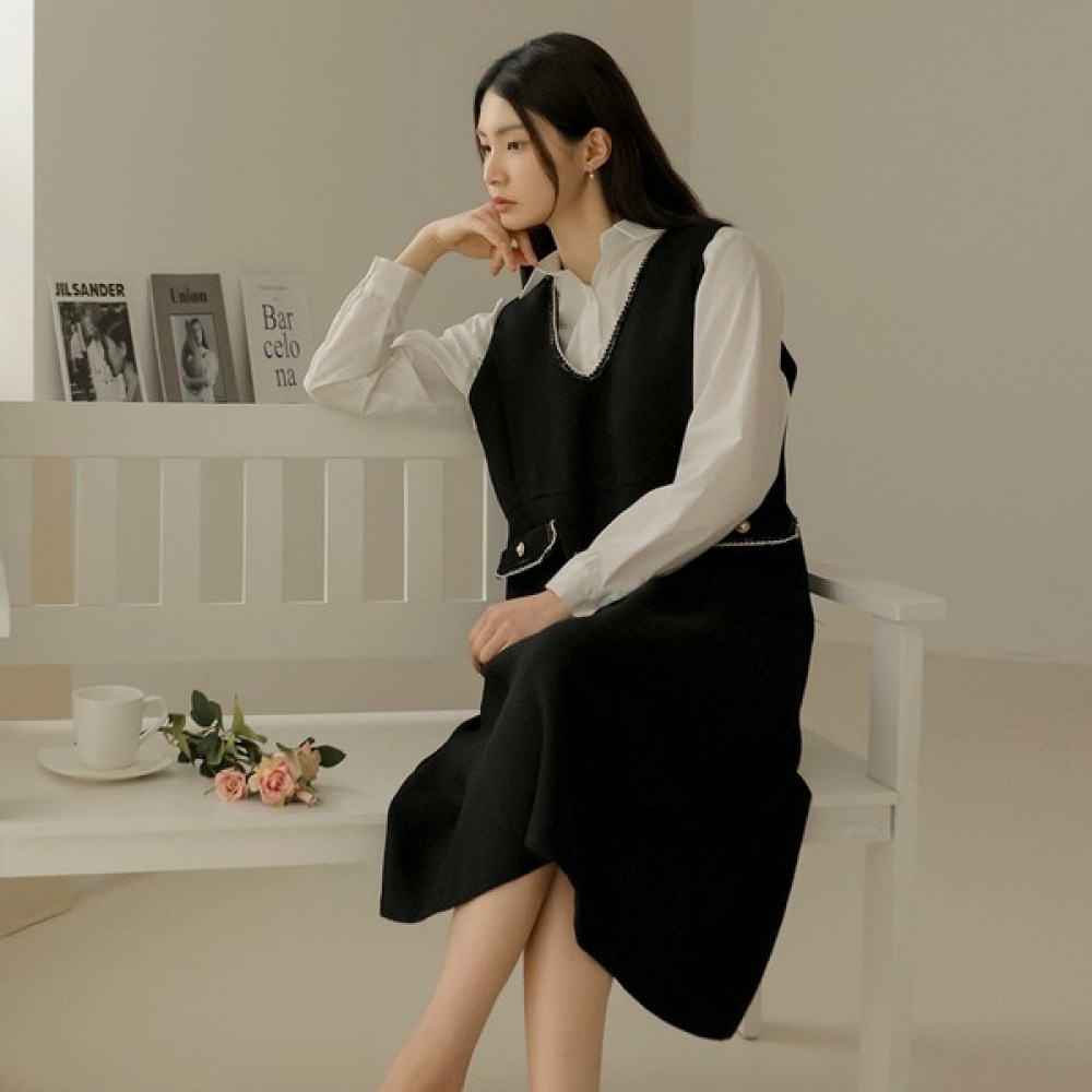 [Elysia] スネヴツイードベストドレス