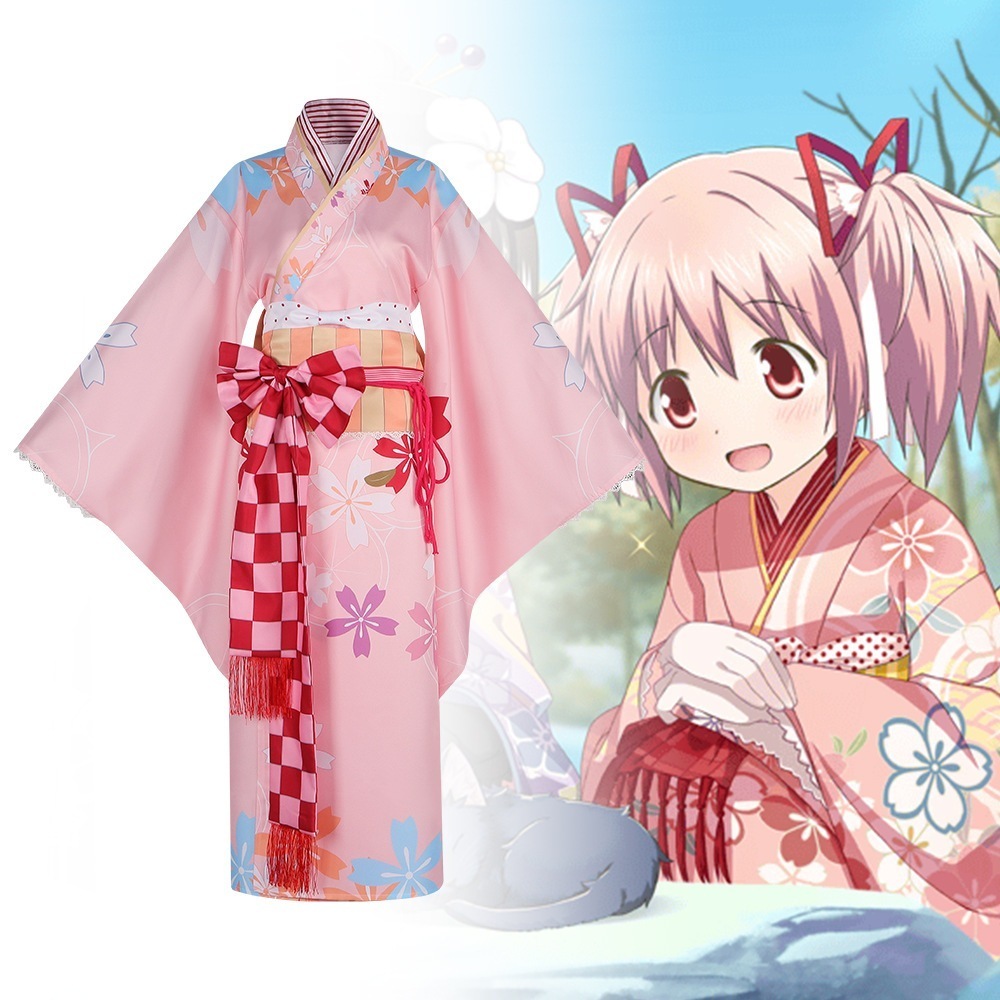 魔法少女まどかマギカ 和装コス衣装 二次元 暁ほむら まどか 鹿目々花 コスプレ パフォーマンス衣装