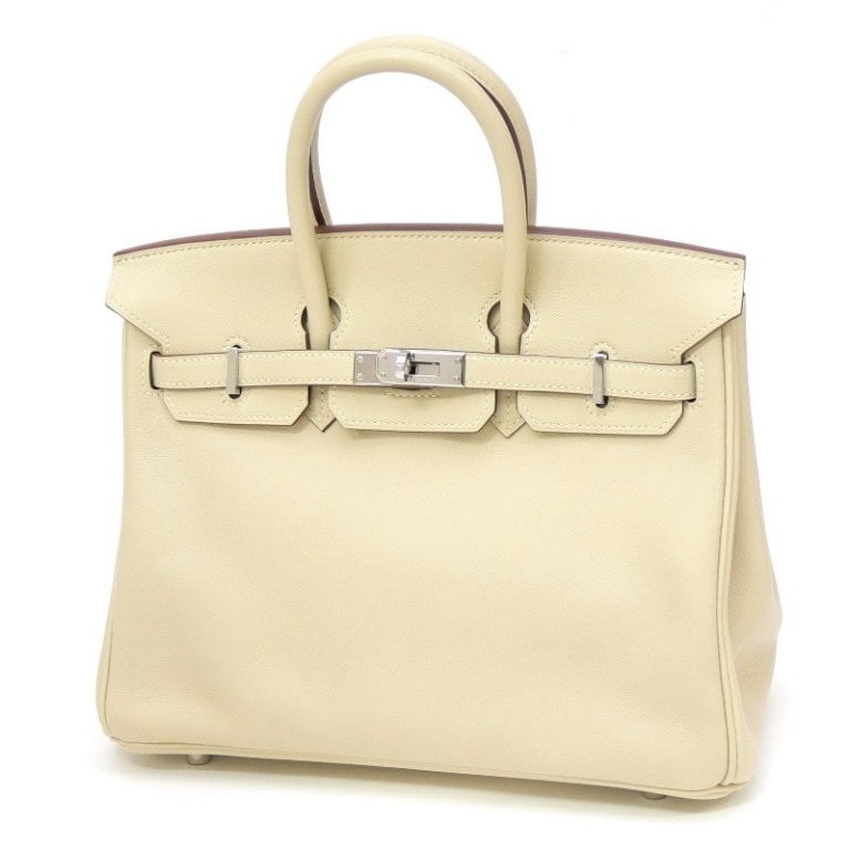 エルメス HERMES ハンドバッグ バーキン25 SV金具 N刻印 ベージュ系 スイフト 【中古】(65779)