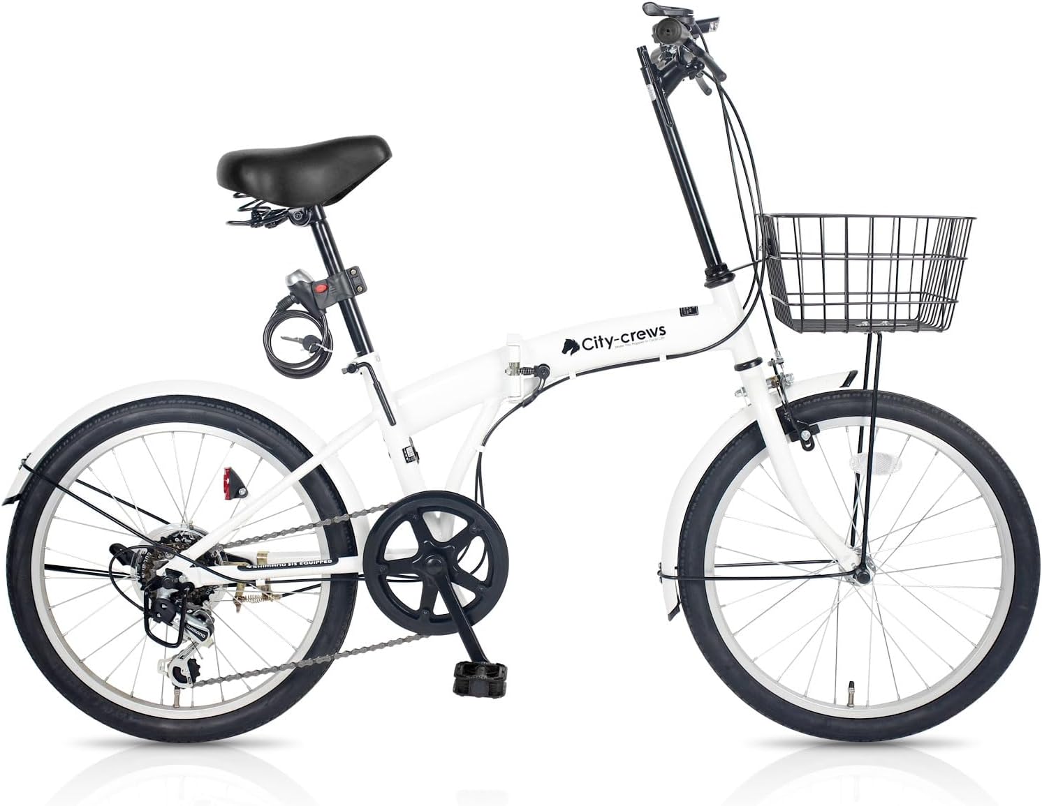 折りたたみ自転車 20インチ CC-10 外装6段変速ギア フロントライト/ロック錠/カゴ付き 折畳み 自転車 折り畳み自転車 ミニベロ 小径車 軽量 新生活 通勤 通学 サイクリング シティサイクル