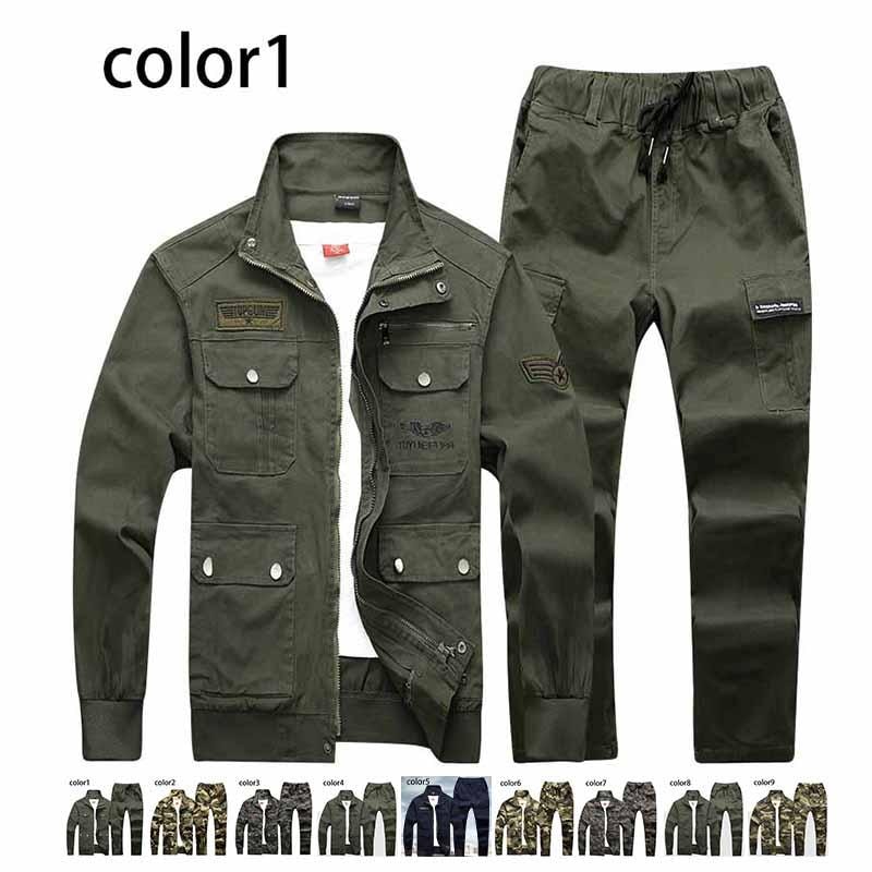 作業着 ユニフォーム 男女兼用 上下セット ジャケットパンツ 作業服 メンズ 場 倉庫 オーバーオール工場 迷彩柄ヤッケ 長袖30%までに制限