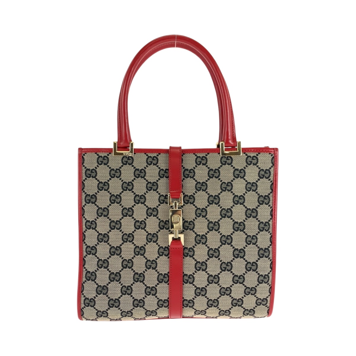 美品 ジャッキー グレー レッド ゴールド金具 GGキャンバス 002 1065 ハンドバッグ トートバッグ レディース 506020