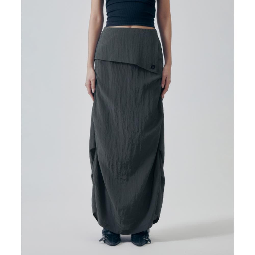 TREEMINGBIRD Featherlight Pintuck Skirt Khaki Gray TM2