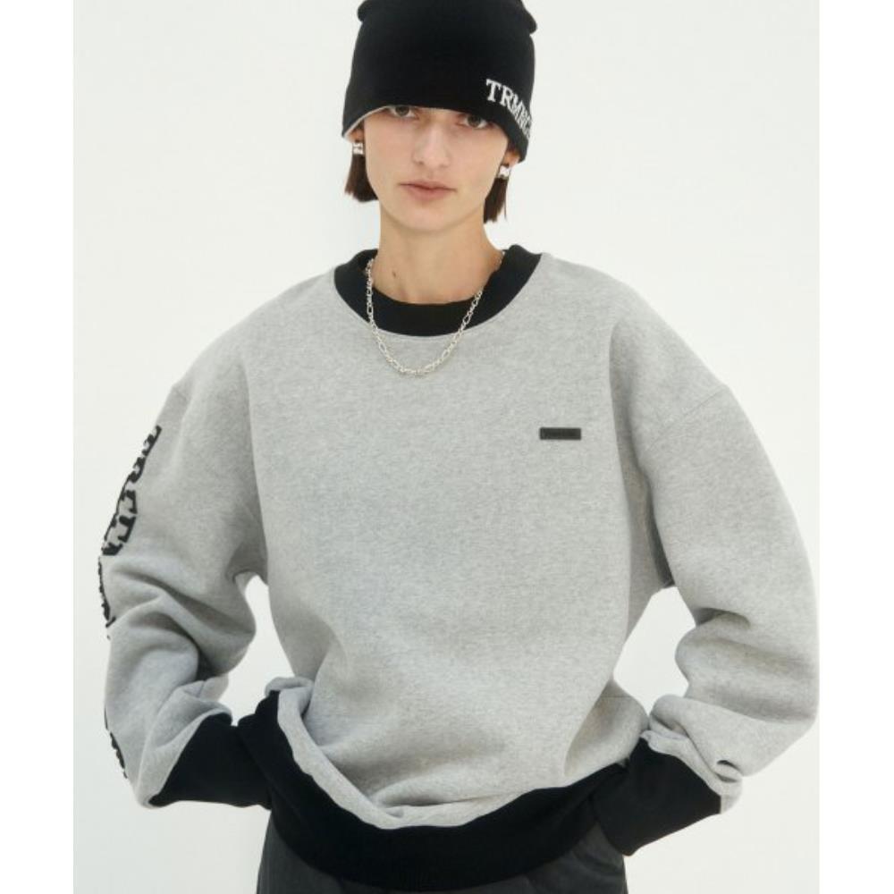 TREEMINGBIRD Oblique Line Sweat Shirt Gray TMB234MT801