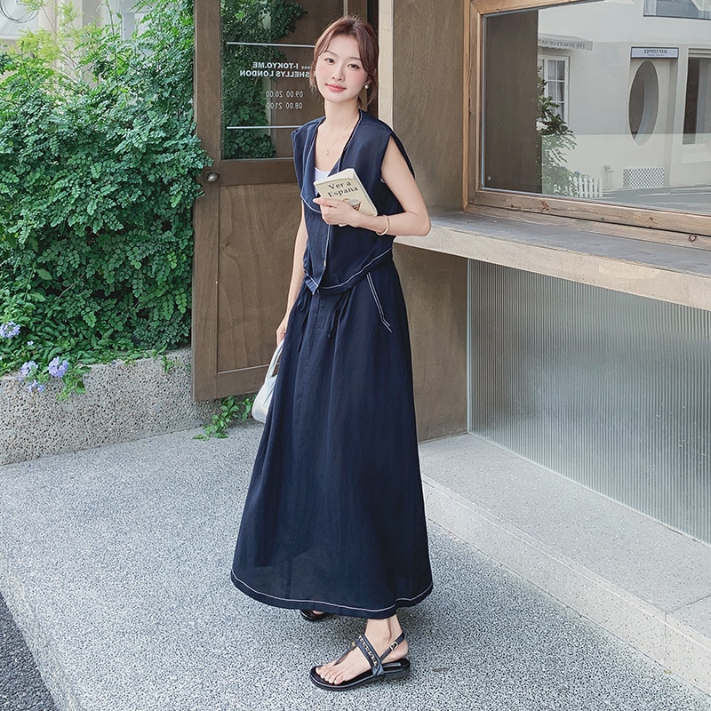 セットアップ 2点セット レディース 夏 トップス+ロングスカート おしゃれ 韓国ファッション きれいめ 5,868円