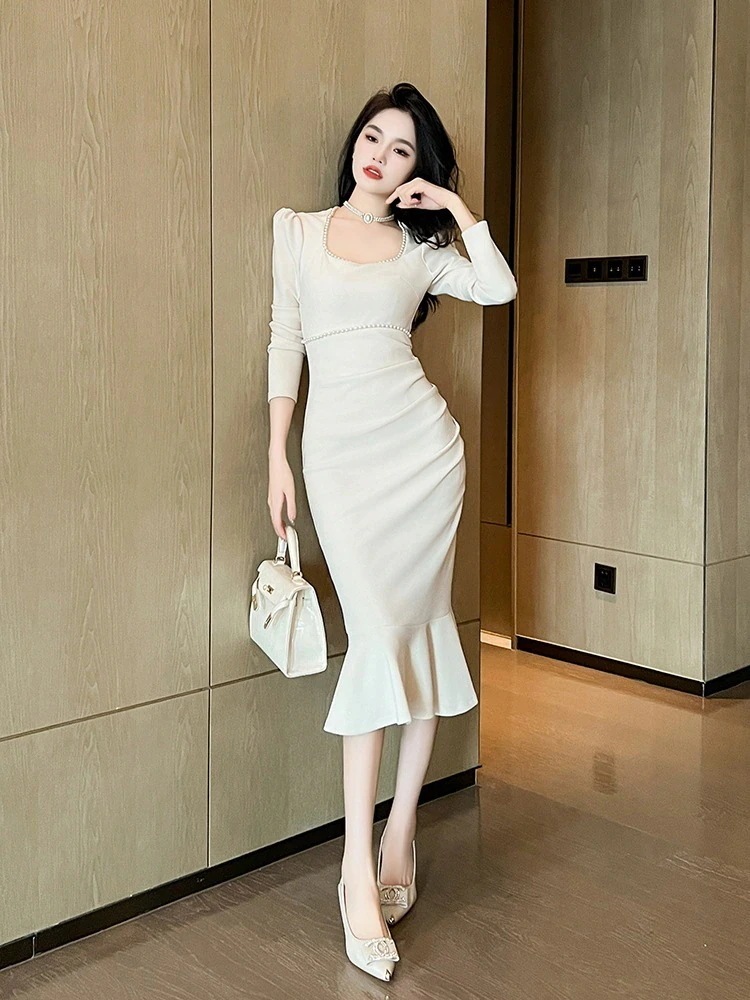 【JY.上品】 秋冬 ワンピース パーティードレス キャバ 着痩せ 大人 お呼ばれ 同窓会 披露宴 卒業式 結婚式 ウェディング 二次会 30930%までに制限