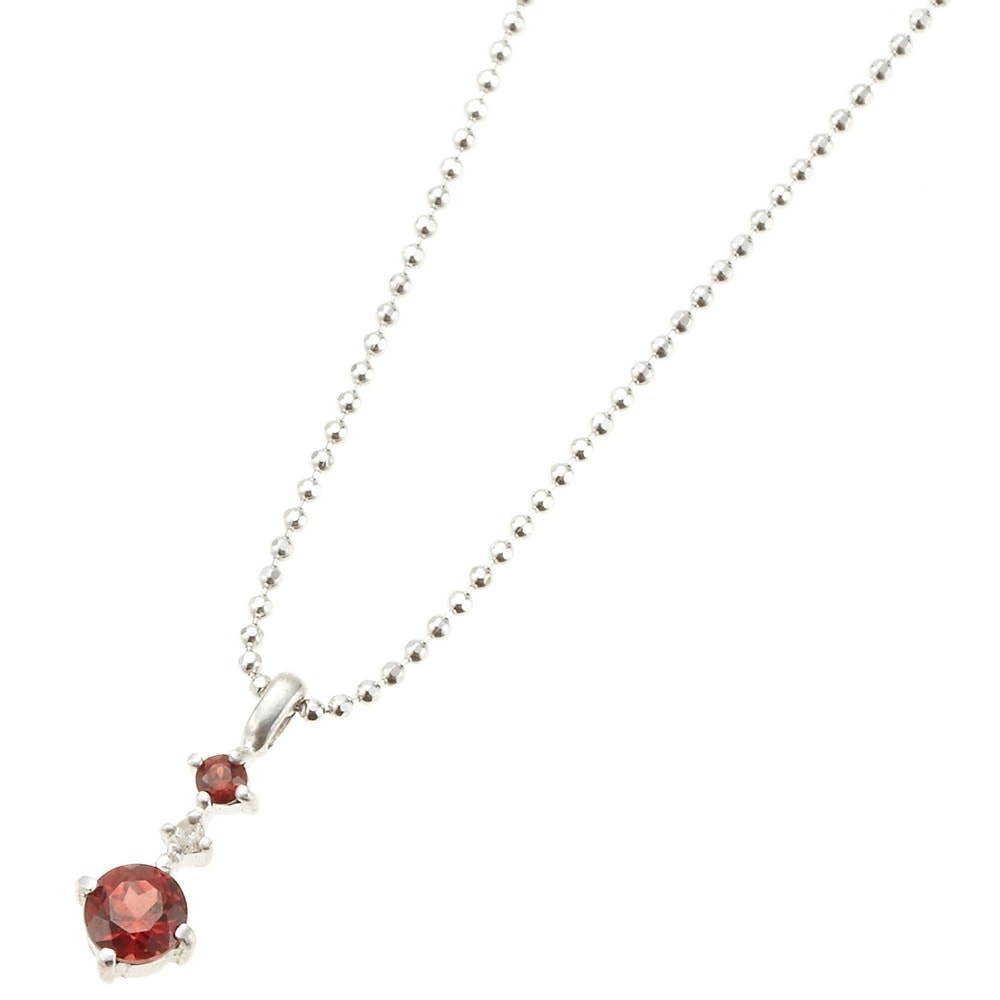 ネックレス レディース ルビー スリーストーン 天然ダイヤモンド入り シルバー925 7月の誕生石 8,626円