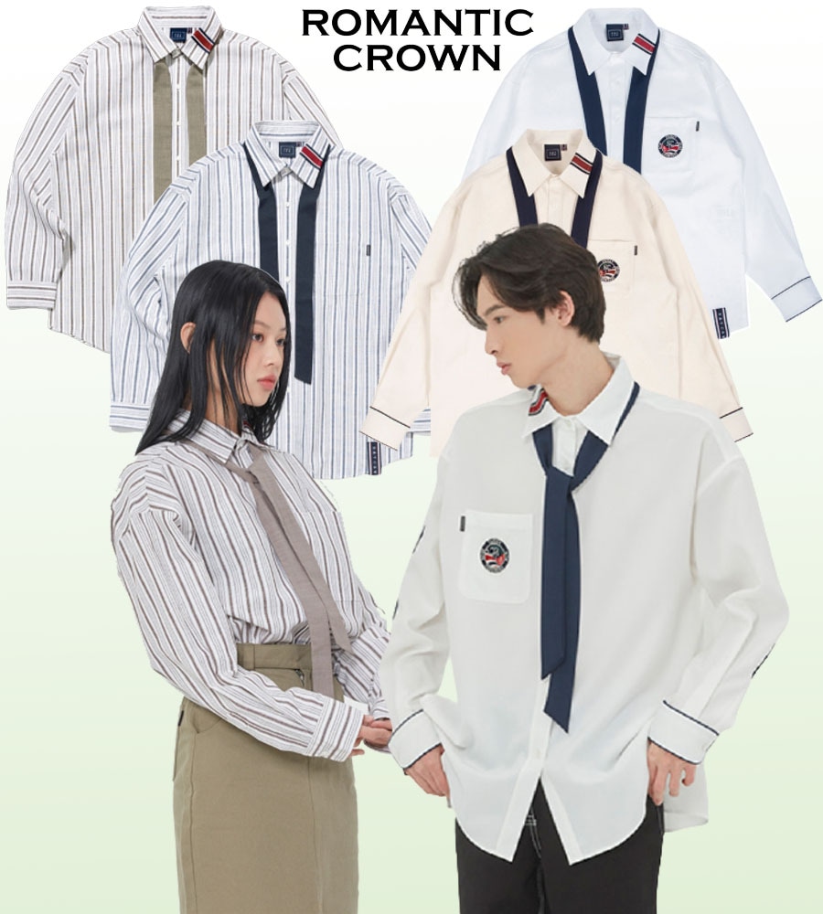 RMTC PIPING TIE SHIRT,PIN STRIPED TIE SHIRT 2タイプ2色