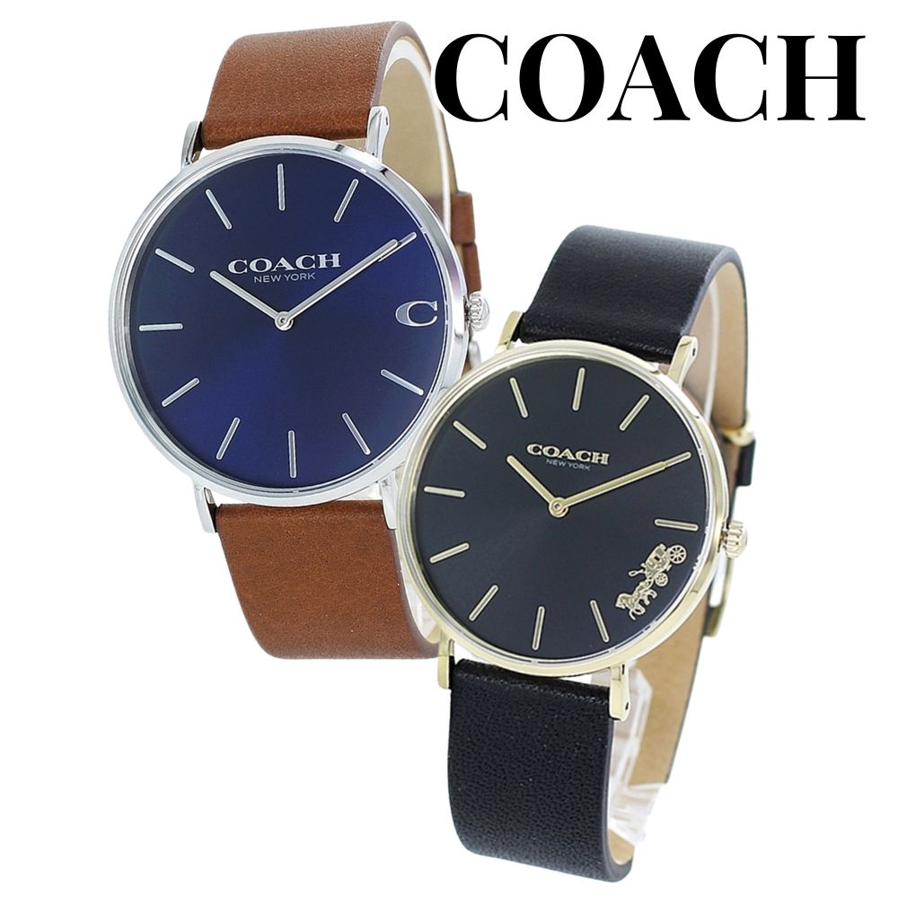 【ペアBOXプレゼント】コーチ ペアウォッチ 腕時計 2本セット 大人 上品 チャールズ ペリー 青 黒 とけい 革ベルト 1460215114503333 クリスマス プレゼント