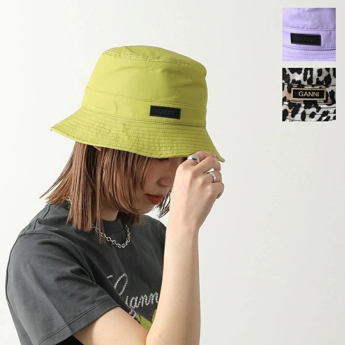 GANNI ガニー バケットハット Bucket Hat A5522 5829 A5523 5829 A4472 5616 レディース ロゴ 帽子 カラー3色】