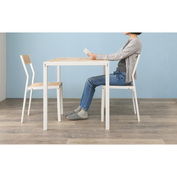 ダイニングセット 2人用 3点セット 幅70cm コンパクト 正方形 テーブル チェア 木目 おしゃれ 北欧 省スペース