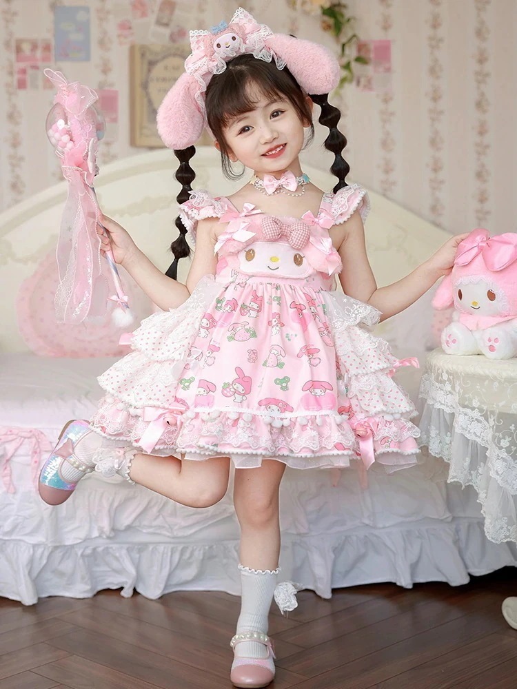 新型2キャラクター 春夏 キッズtシャツ 上下2点セット 半袖Tシャツ 子供服 韓国ファッション ハローキティ シナモロール クロミちゃんマイメロワンピース