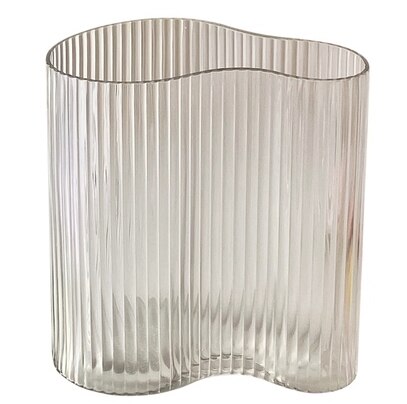 人気ブランド新作豊富 アコーディオン透明ガラス花瓶北欧大ストライプの水養挿し花瓶飾り置物 植木鉢・プランター
