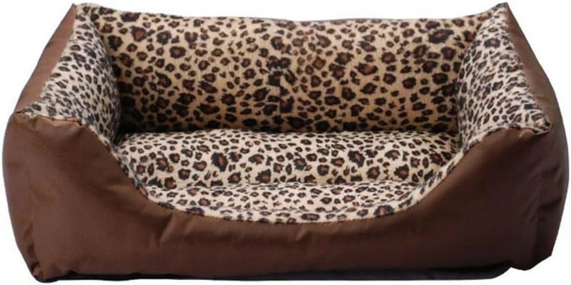 ペットベッド ヒョウ柄 洗える 滑り止め 小中型ペットクッション 四季用ベッド犬猫用 ペット用クッション 45x37x12 洗濯可能 滑り止め 通気性 小型犬 四季用 犬用ベッド ペットクッション 丸
