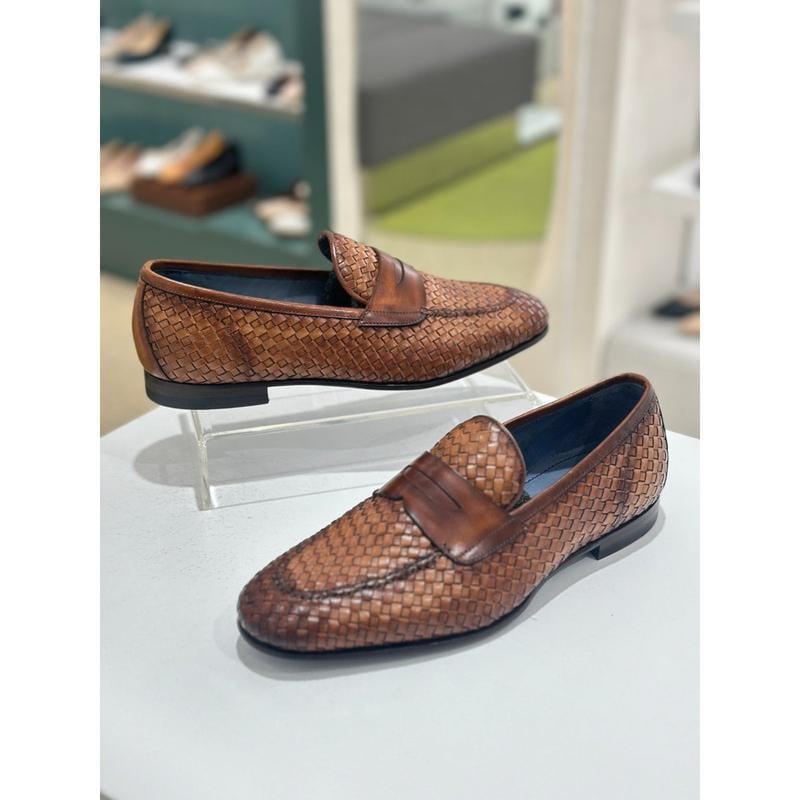 [驪州店] [] 男性スペイン輸入メッシュディテール クラシックローファーシューズ(3color)021819021 ブラウン