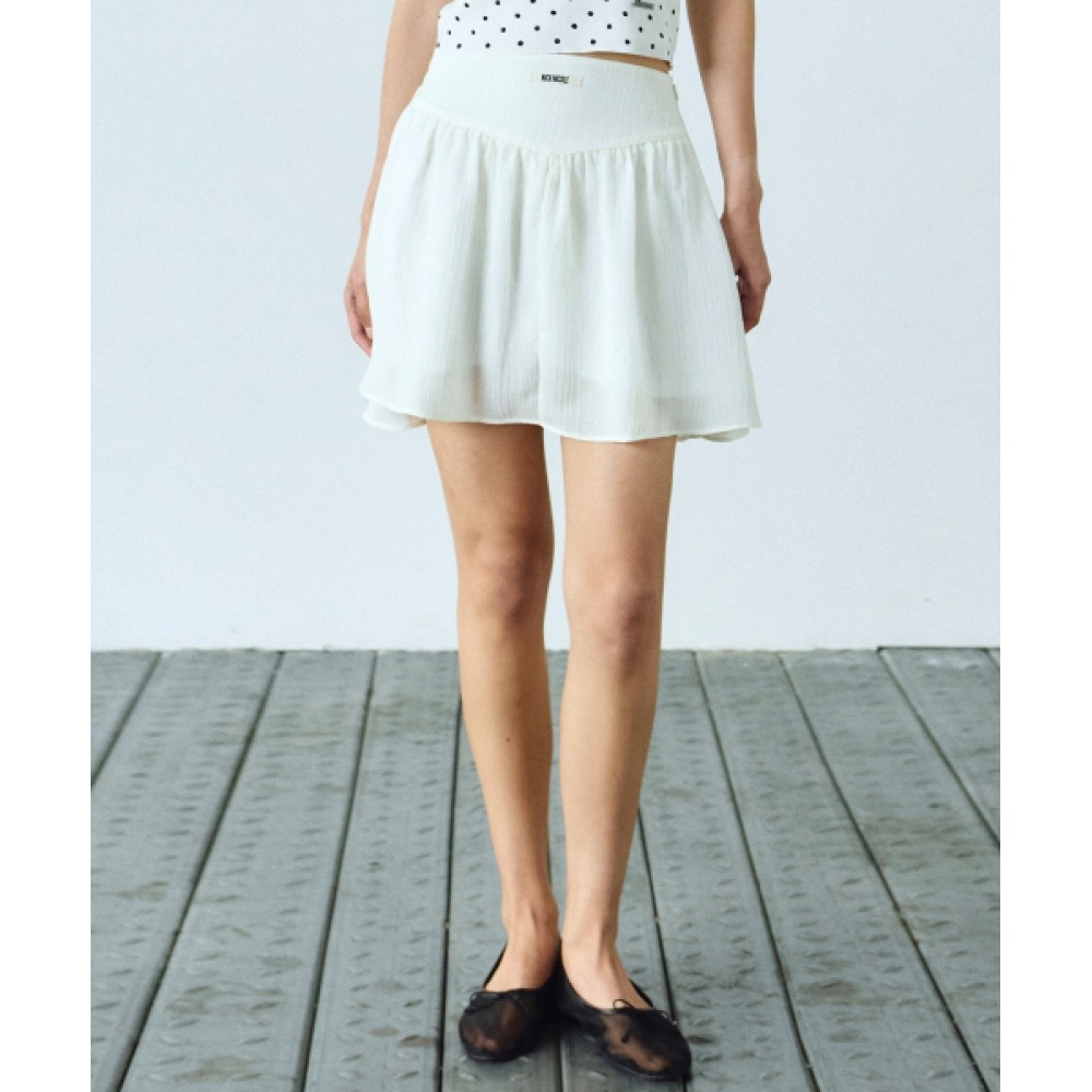 ニック&ニコールロマンティックコアミニスカート_アイボリー