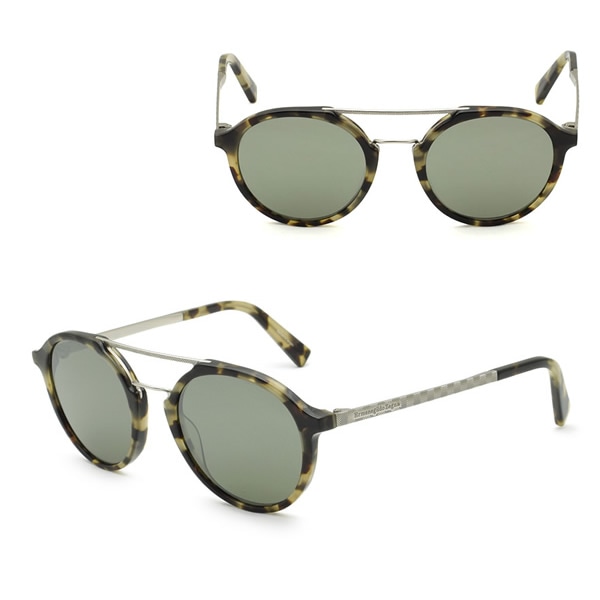 ゼニア サングラス ZEGNA EZ0070/S 55C 50 Ermenegildo Zegna グローバルモデル UVカット メンズ ハバナ マットシルバー グレー