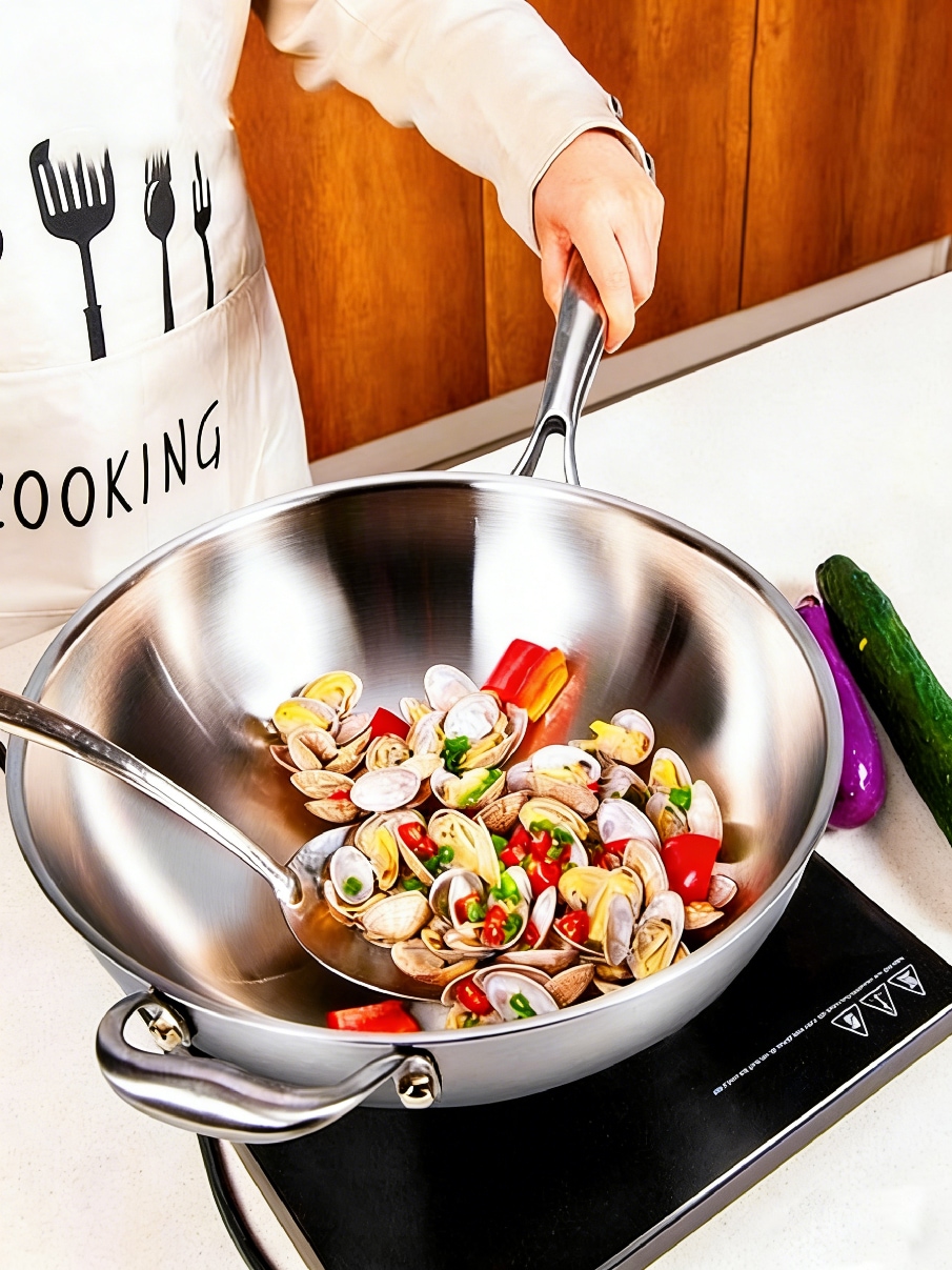 フライパン 高熱効率 316ステンレス鍋 いため鍋 深型 高熱効率 炒め鍋 揚げ物炒め物肉料理など調理可 ムラなし 煙なし 洗いやすい 蓋付き 取っ手 IH対応 ガス火対応 焦げ付きにくい お手入れ簡