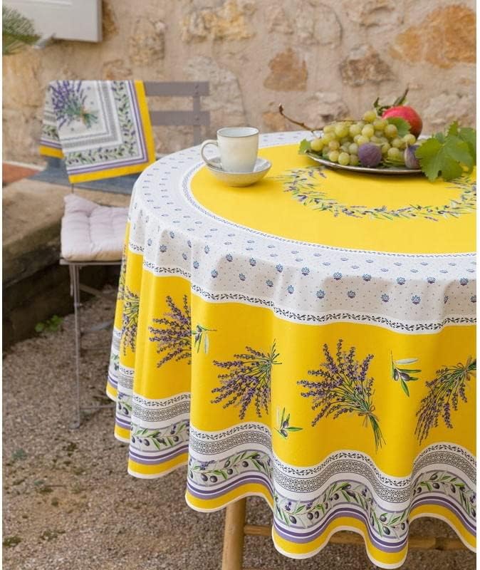 フランス製 コットン 撥水テーブルクロス ロリス/イエロー 円形180cmサイズ F180-LRS-YL 10,256円