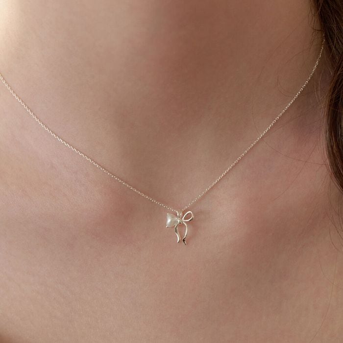 One Side Heart Ribbon Necklace 2色 おしゃれ アイドル愛用ブランド 韓国人気 韓国ファッション