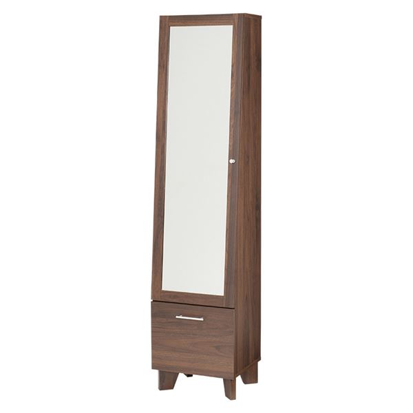 ミラー付き収納庫 ブラウン 組立品