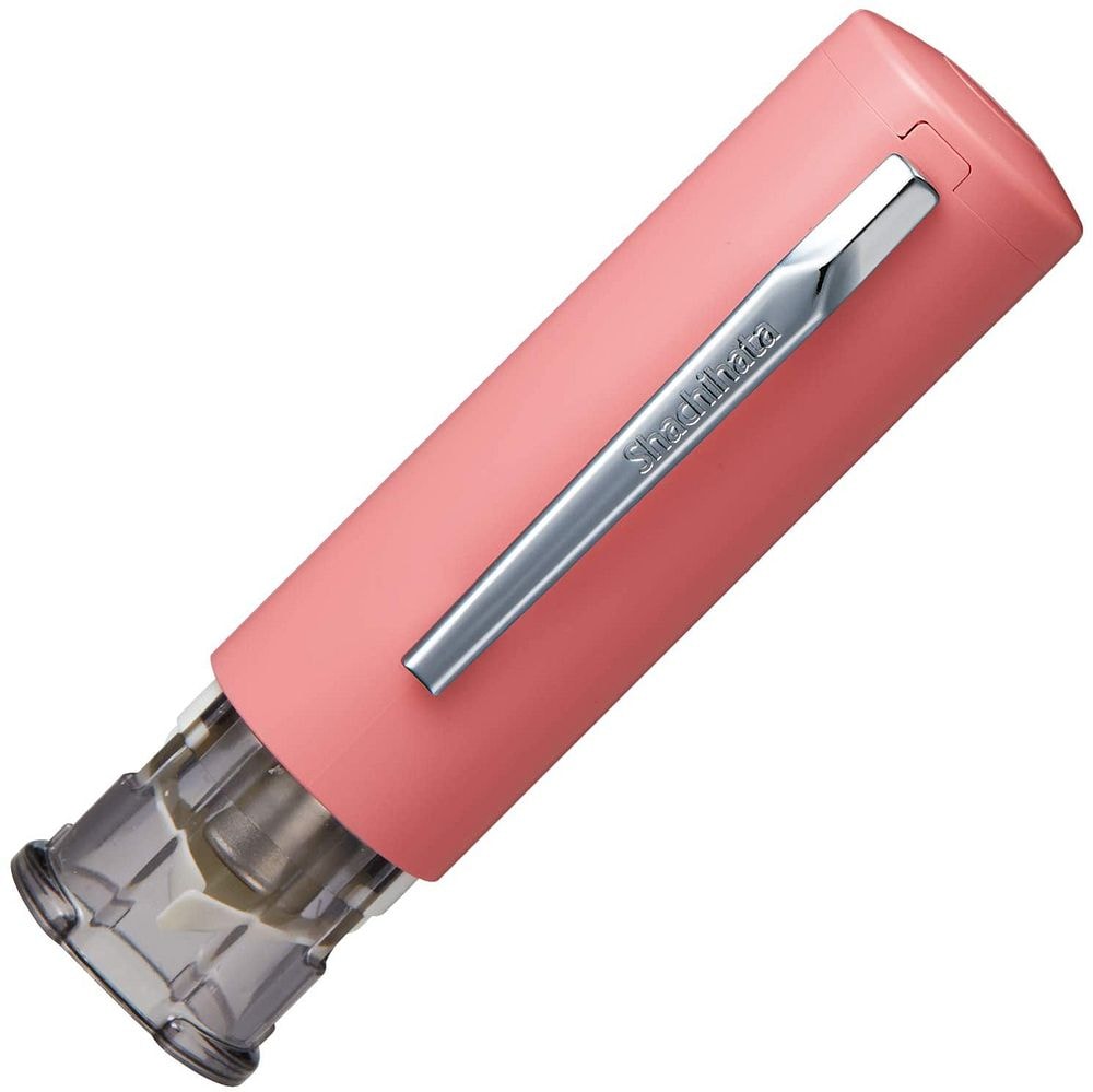 （まとめ買い）ワンタッチ式はんこ キャップレス6 メールオーダー式 直径6mm コーラルピンク XL-U6N-3/MO [x3]