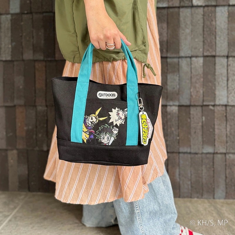 僕のヒーローアカデミア　キーホルダー付きミニキャラトート ODHA10 ターコイズ 緑谷出久×爆豪勝己×オールマイト 【メール便商品】