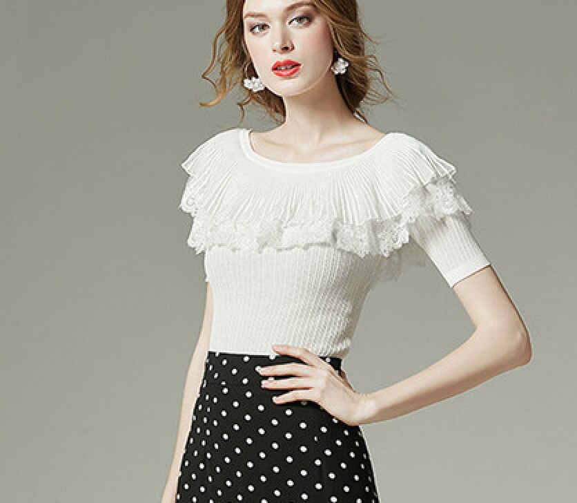 ブラウス カットソー ニットソー 半袖 バックオープン タイト 細身 レース リブ かわいい 大人可愛い きれいめ シンプル 大人 上品 春 夏 デート お出かけ モテ 韓国 白 黒 L XL