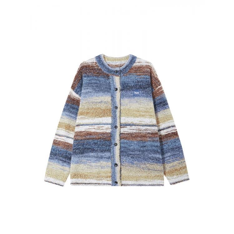 【急速出荷!】Spring 2025 ミラ ブルー カーディガン レインボー グラデーション カーディガン セーター ジャケット