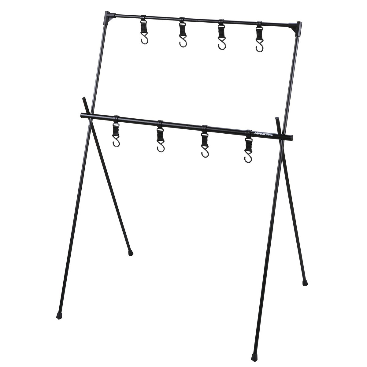 キャプテンスタッグ トレッカー フィールドハンガーラック 2段 UC-1853 軽量 コンパクト 吊り下げフック付き キャンプ アウトドア CAPTAIN STAGcm　裏