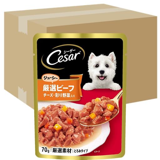 ドッグフード パウチ 厳選ビーフ入り チーズ・野菜入り 成犬用 70G×160袋 (ケース販売)