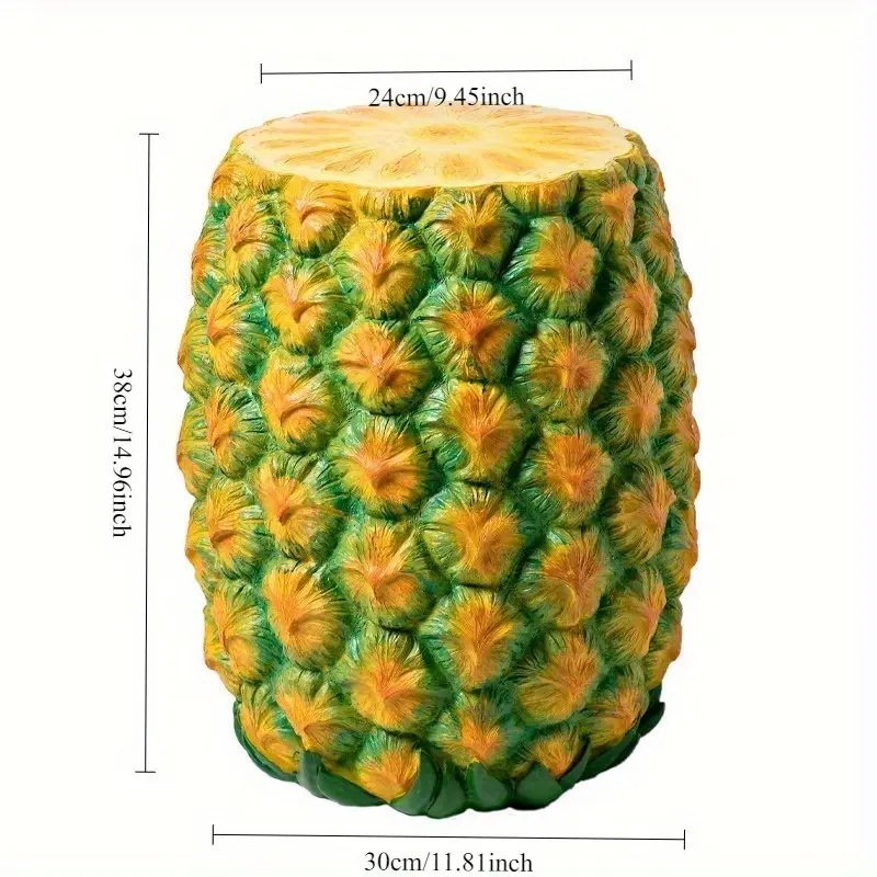 パイナップル型 レジン 多機能 スツール コーヒーテーブル 屋内 屋外 デコレーション ストレージ オットマン リアルな パイナップル デザイン 耐久性 レジン 構造 リビングルーム パティオ 玄関