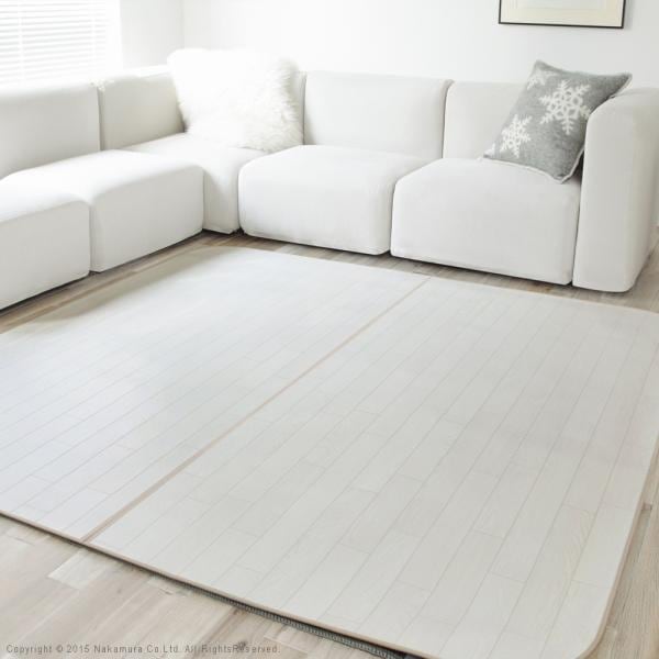 ラグ 3畳用 単品 カバーのみ マット 北欧 木目 ウッド調 塩ビ 防水 撥水 床材 傷防止 フローリング 保護 日本製 抗菌 防カビ 床暖房対応 クッションフロア