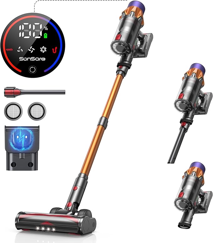 45000pa超強力吸引 550W 60分長時間稼働 収納充電2in1スタント 自立可能 コードレス掃除機 LED液晶タッチパネル サイクロン式 掃除機 HEPA7重濾過 着脱式バッテリー 低騒音 絡