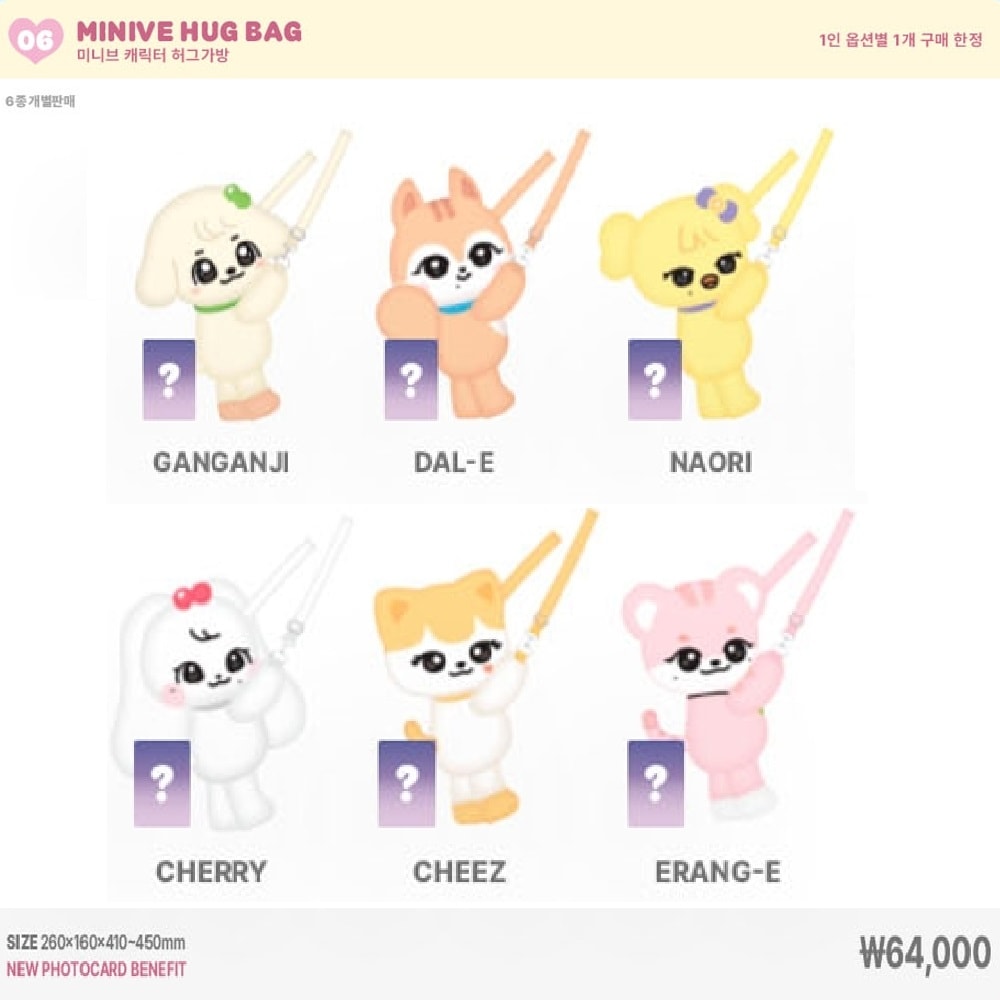 IVE Collabo with EVERLAND For Ever IVE POP-UP MD : MINIVE HUG BAG