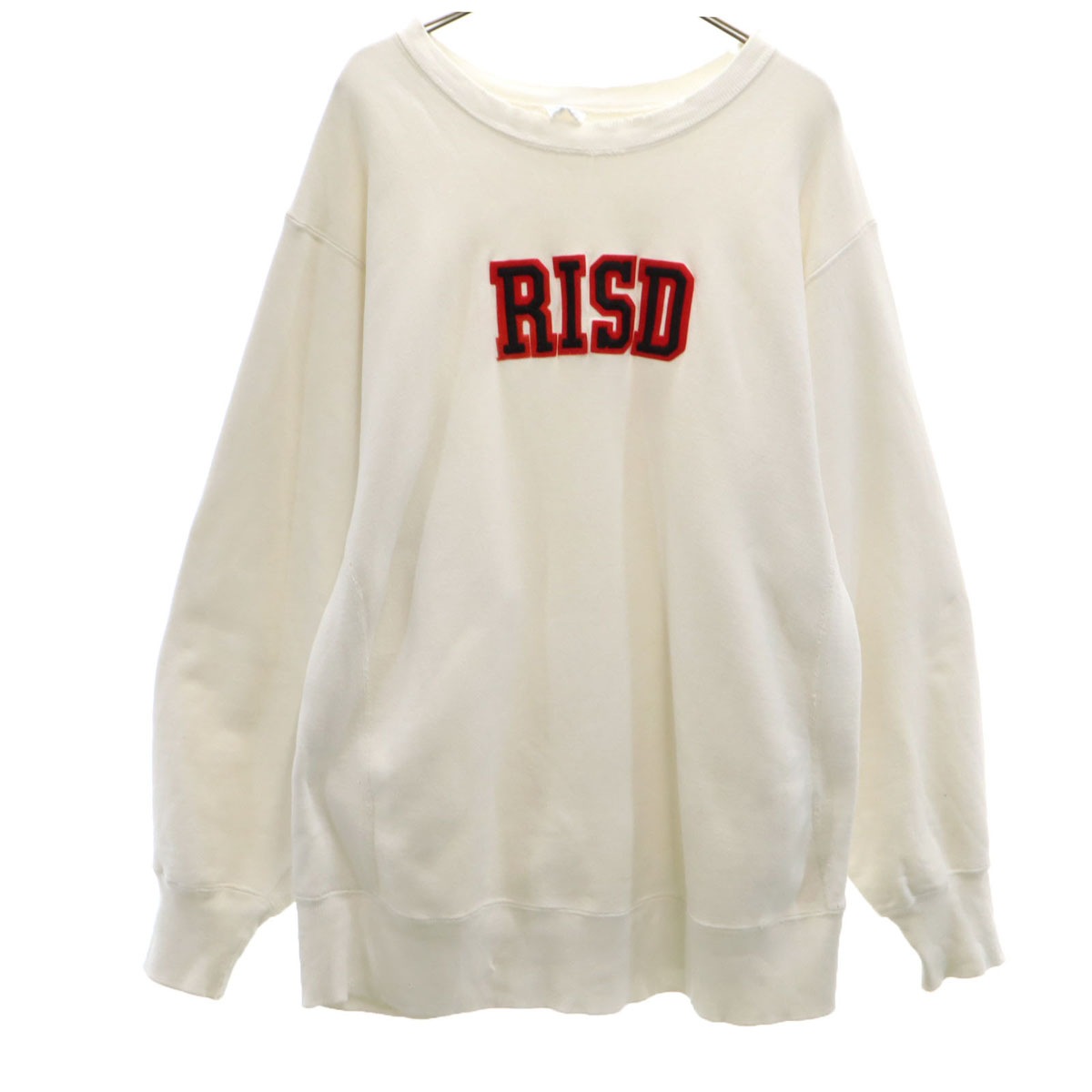 80s USA製 リバースウィーブ トリコタグ ヴィンテージ 2枚タグ 長袖 RISD スウェット トレーナー XL 白 裏起毛 メンズ 古着