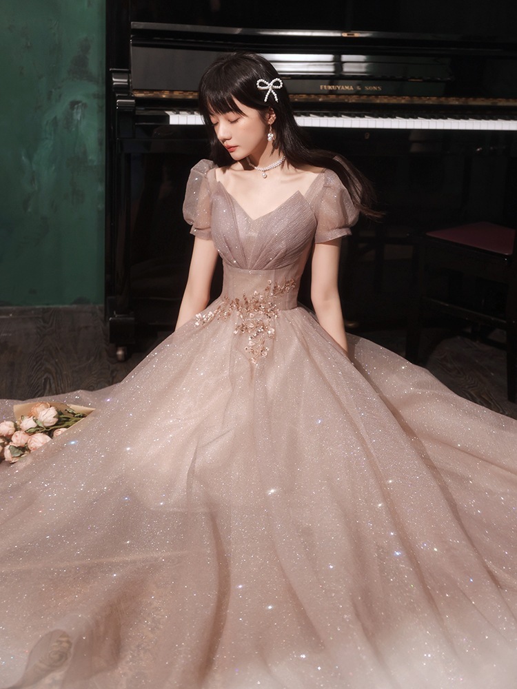 イブニングドレス女性美術試験ホスト卒業式成人式ブライズメイドドレス婚約ドレス