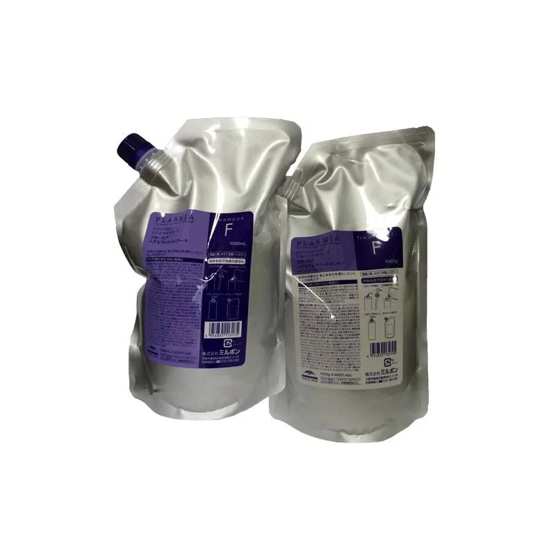 【即納】ミルボン プラーミア ヘアセラムシャンプー F 1000ml ＆ トリートメント F 1000ml 詰め替え用 セット