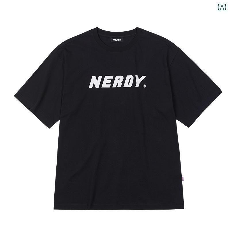 Tシャツ　レディース　かわいい NERDY夏 カップル ウェア 半袖 レディース キャンディーカラー カジュアル Tシャツ ラウンドネック レター プリント トップス
