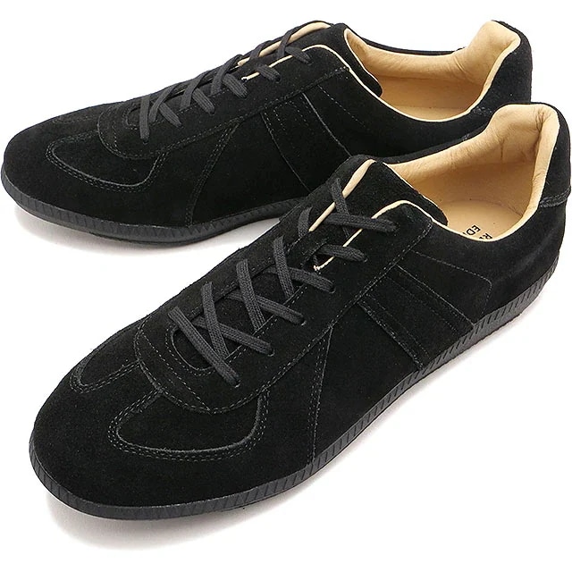 ミリタリーシューズ [42104] GERMAN TRAINER REPRODUCTED EDITION MODEL メンズ・レディース 靴 スニーカー 本革スウェード BLACK 正規取扱店