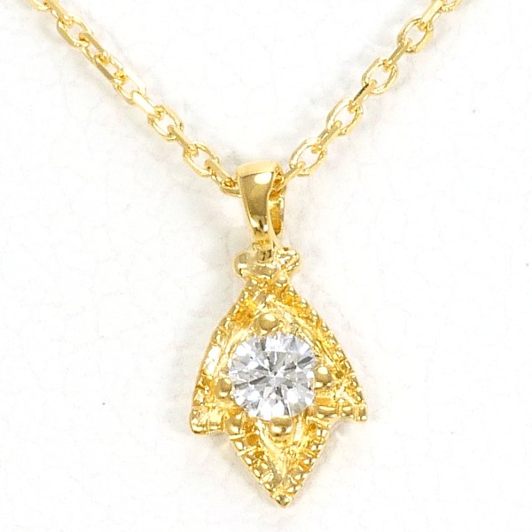 K18 18金 YG イエローゴールド ネックレス ダイヤ 0.035 ジュエリー 中古