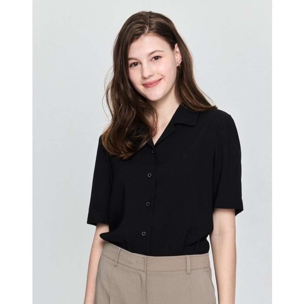 25SS レーヨン半袖ブラウス ブラック HSSH5B404BK 13,196円