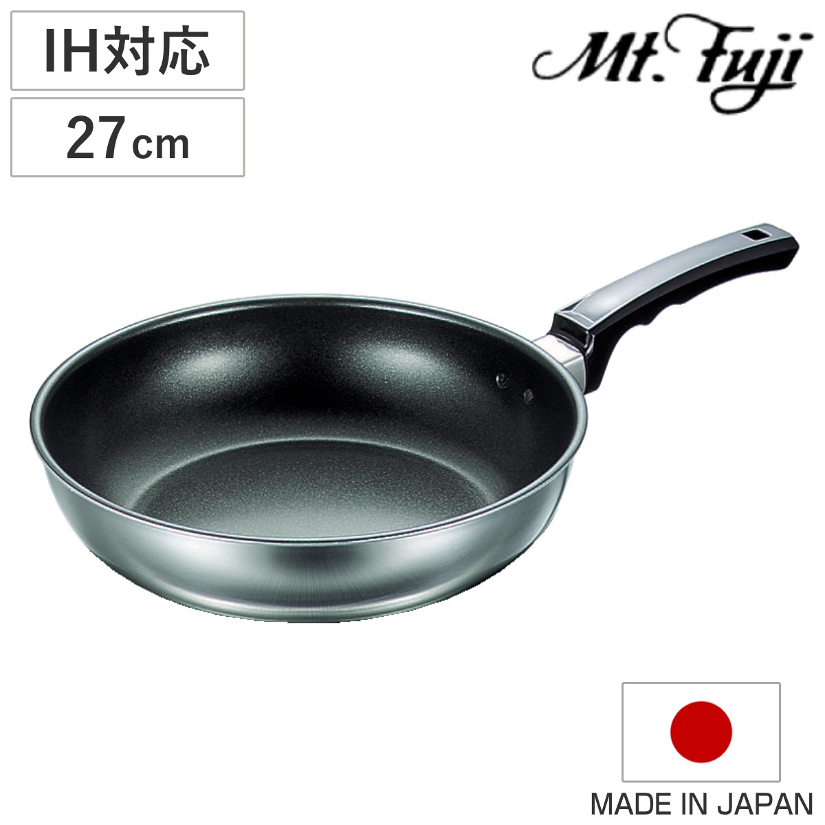 いため鍋 27cm IH対応 いため鍋DX フジノス 日本製 深型フライパン 炒め鍋 ガス火対応 アルミ ステンレス ふっ素加工 フッ素加工 27センチ 国産 3層構造 フッ素コーティング